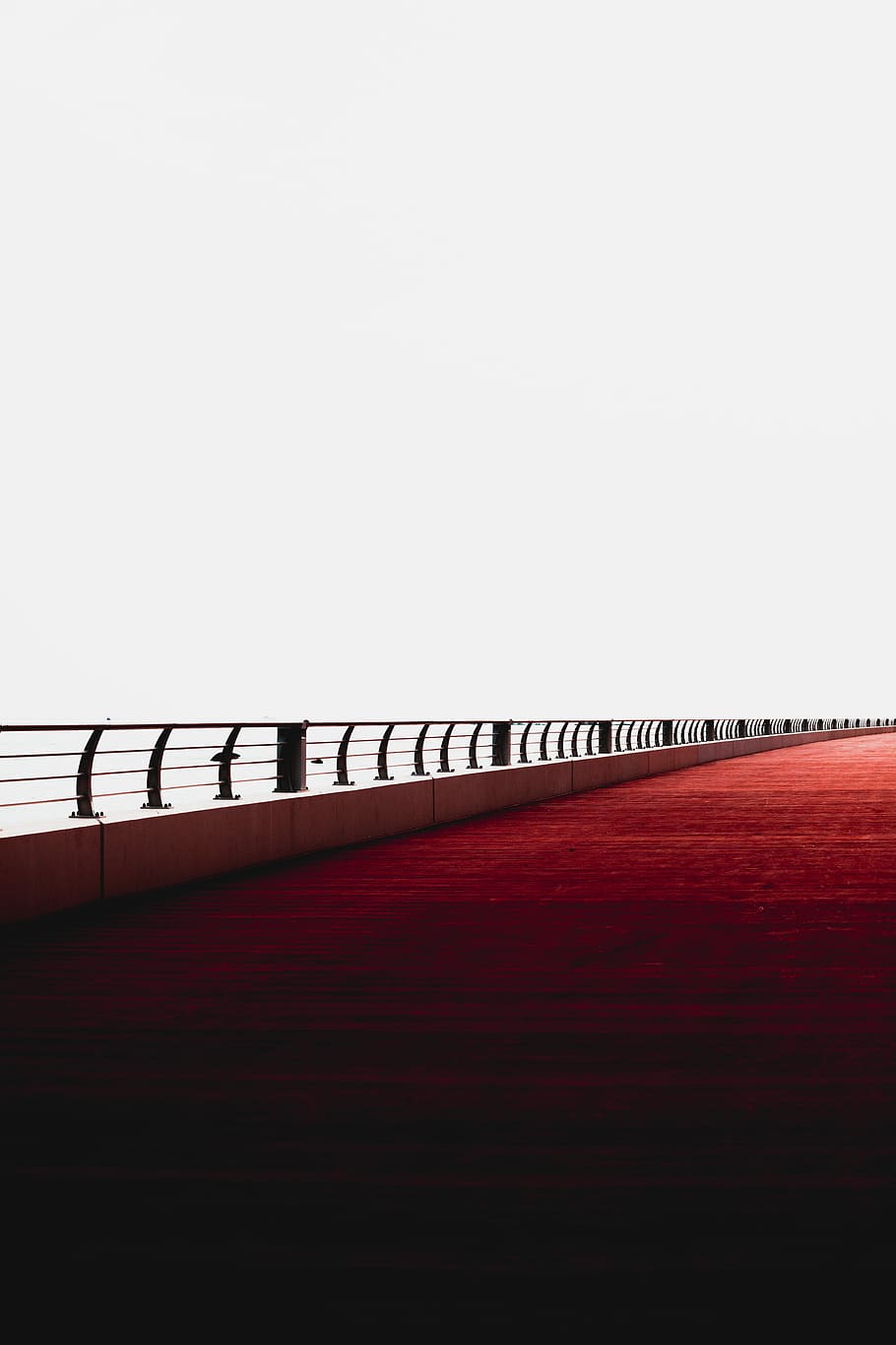 gray concrete barrier taken under clear sky, photo of bridge HD wallpaper