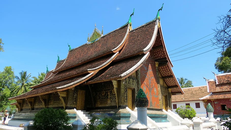 Laos, Luangprabang, Asia, Temple, buddhism, cultures, built structure, HD wallpaper