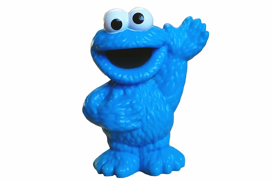 Sesame Street Cookie Monster toy, muppet, blue, funny, kids, toys, HD wallpaper