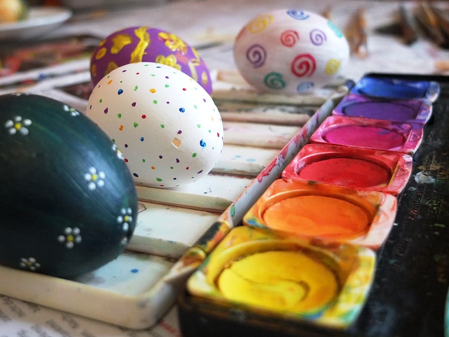water color, easter egg, paint, creative, colorful, watercolor HD wallpaper