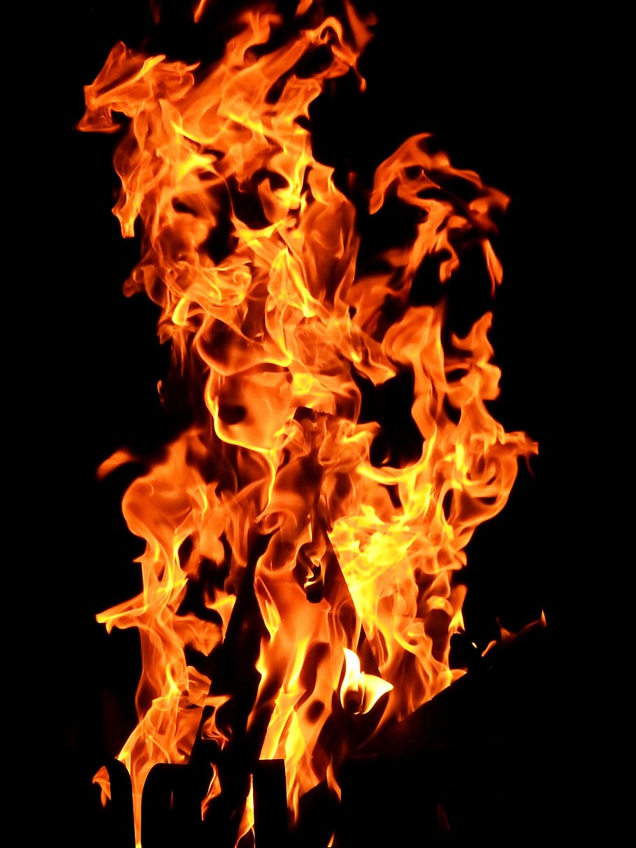 closeup photo of flame, fire, burn, wood fire, brand, beautiful HD wallpaper