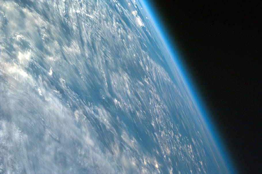 photo of outer space, earth, globe, atmosphere, clouds, sky HD wallpaper