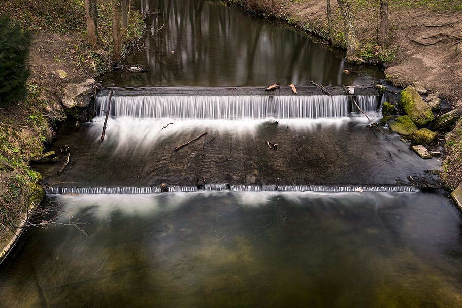 water, bach, river, waters, nature, waterfall, water level HD wallpaper