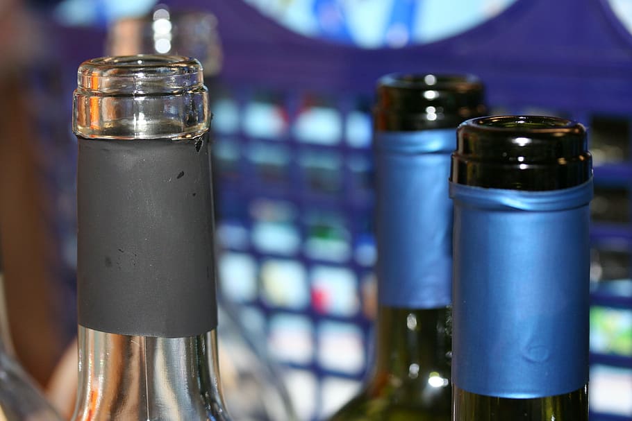 Bottleneck, Wine Bottle, glass, drink, alcohol, no people, close-up, HD wallpaper