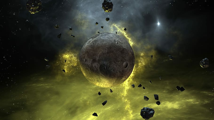 photo of brown moon, astronomy, space, galaxy, planet, star HD wallpaper