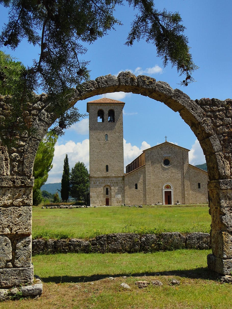 san vincenzo al volturno, church, molise, abbey, middle ages, HD wallpaper