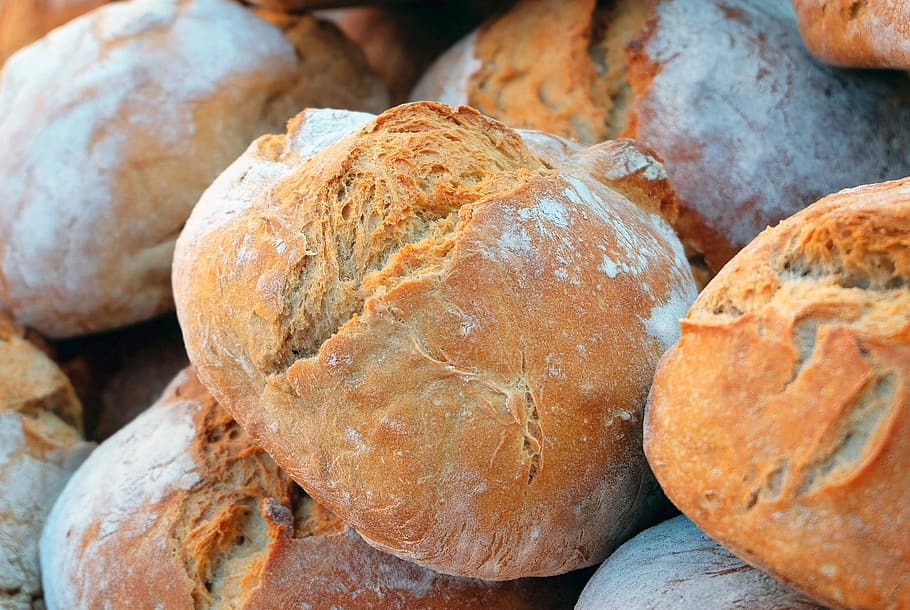baked pastry, bread, farmer's bread, crispy, food, food and drink HD wallpaper