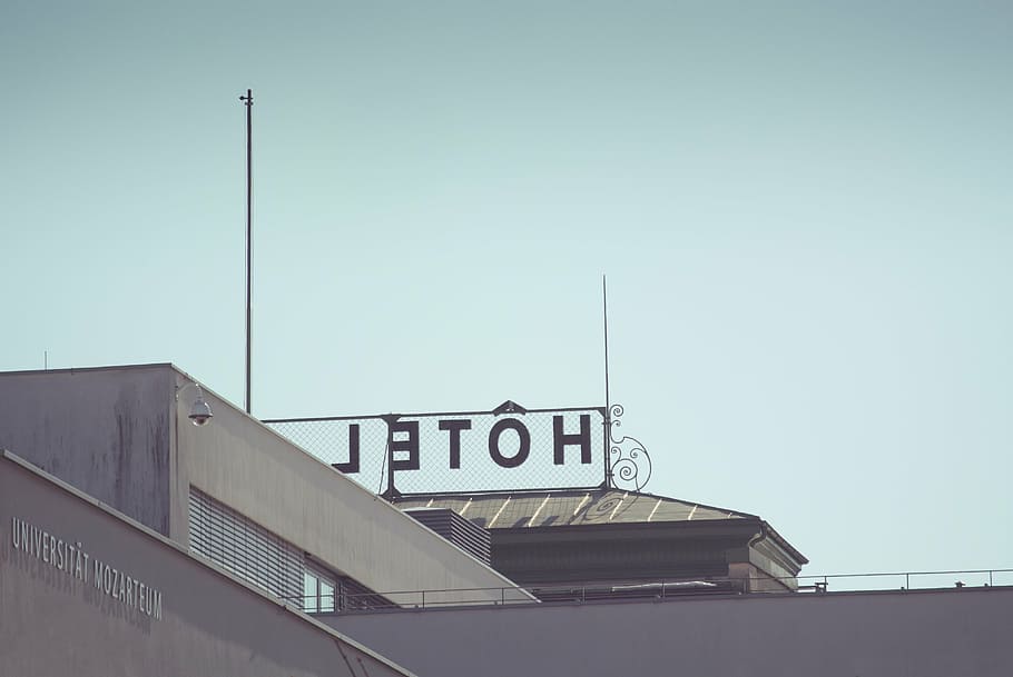 Hotel signage during daytime, building, architecture, infrastructure HD wallpaper