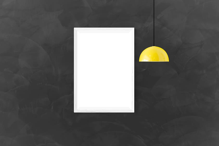 white window near yellow pedant lamp digital wallpaper, poster HD wallpaper