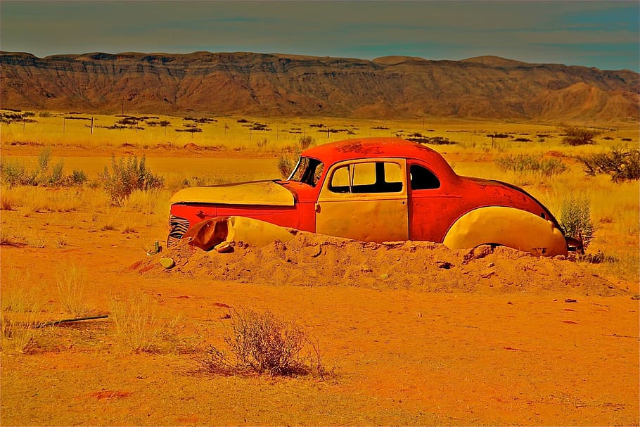 Auto, Africa, Desert, car, transportation, abandoned, land Vehicle HD wallpaper