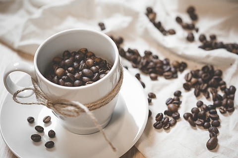 Coffee Cup and Beans Still Life, cafe, drink, brown, caffeine HD wallpaper