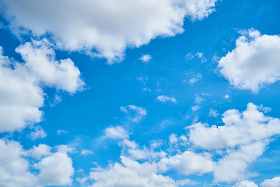 photograph of sky, blue, clouds, nature, amazing, day, summer HD wallpaper