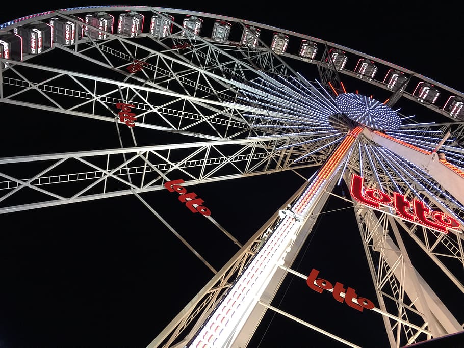 fair, winter, night, game, amusement park, amusement park ride HD wallpaper