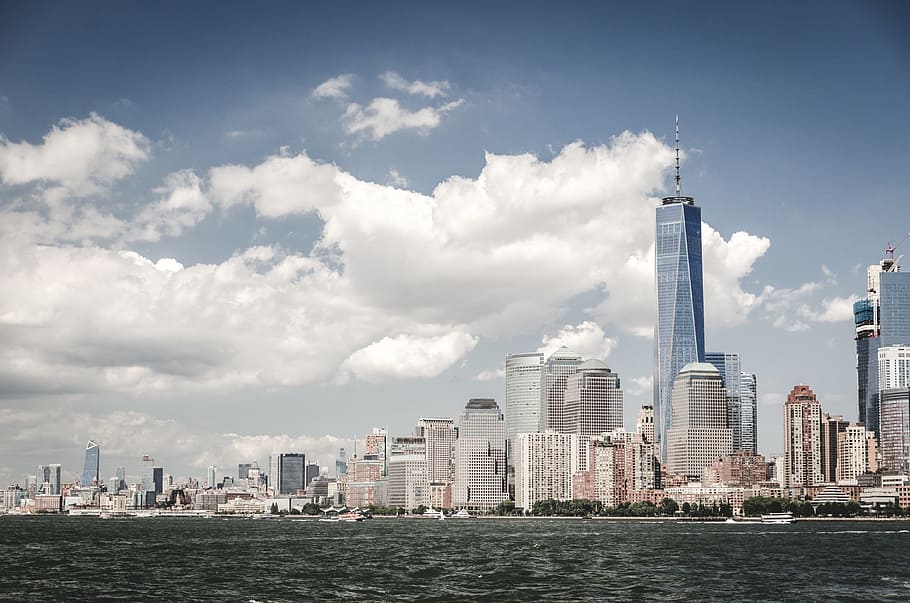 architecture, building, infrastructure, blue, sky, city, skyline HD wallpaper