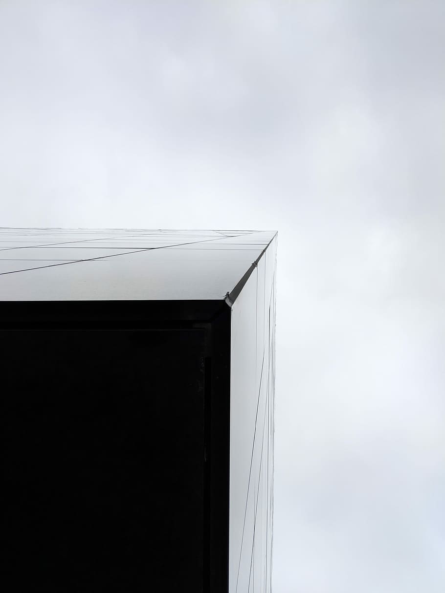 low angle photography of gray sky, untitled, building, architecture HD wallpaper