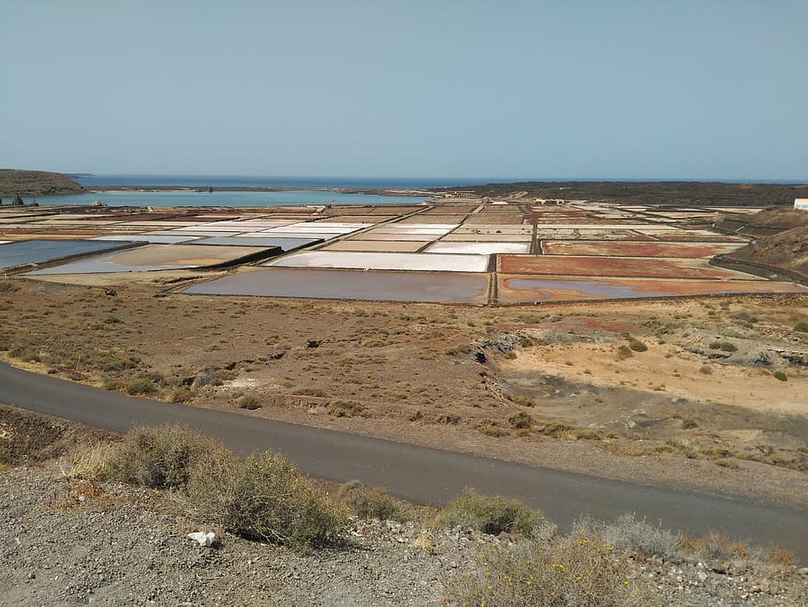 lanzarote, salinas, janubio, sky, water, sea, land, day, nature HD wallpaper