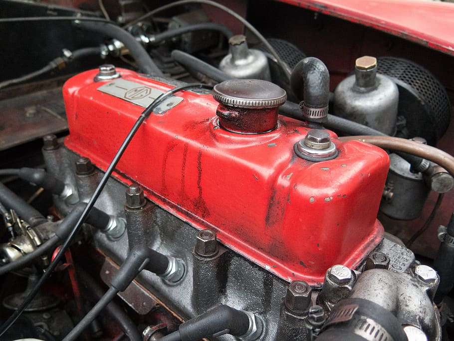 oldtimer, engine, motor, mg, mg engine, car, transportation HD wallpaper