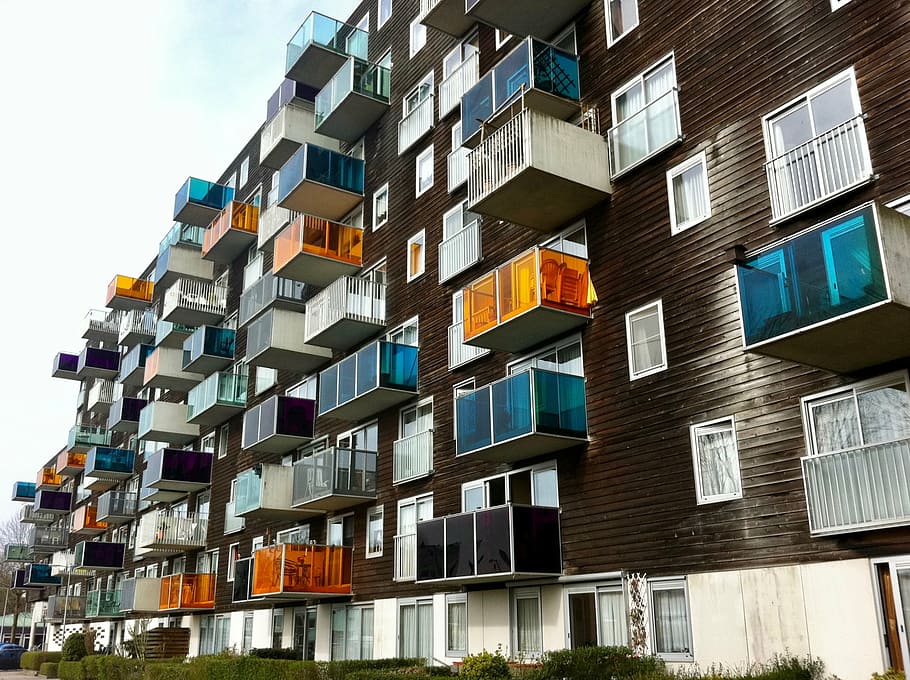 HD wallpaper: amsterdam, house, symmetry, condominium, balconies,  architecture | Wallpaper Flare