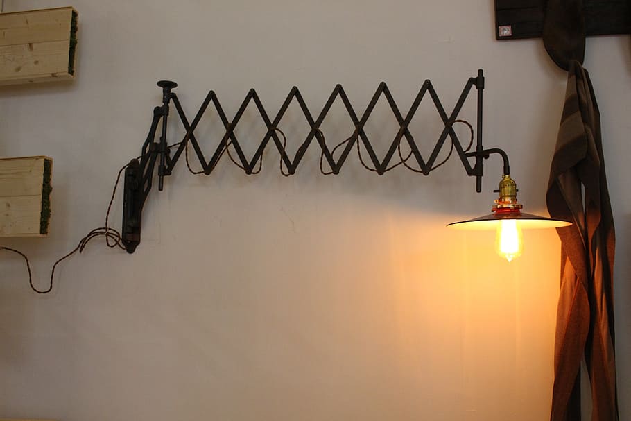 lamp, retro, small fresh, wall - building feature, indoors HD wallpaper