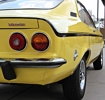 yellow and black coupe, manta, auto, oldtimer, classic, automotive HD wallpaper