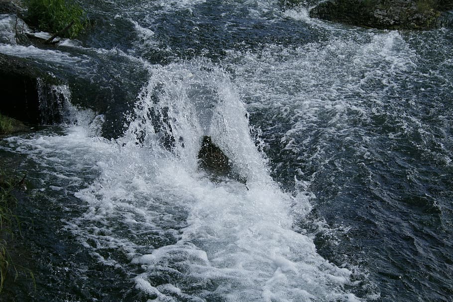 waterfall, blue, river, motion, beauty in nature, scenics - nature HD wallpaper