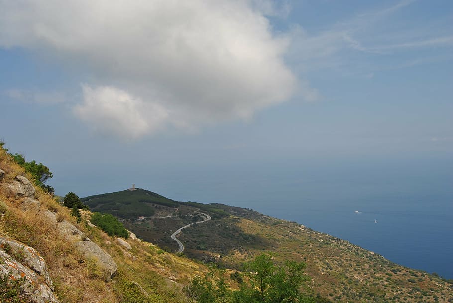 cloud, sea, lighthouse, landscape, sky, italy, cloud - sky HD wallpaper