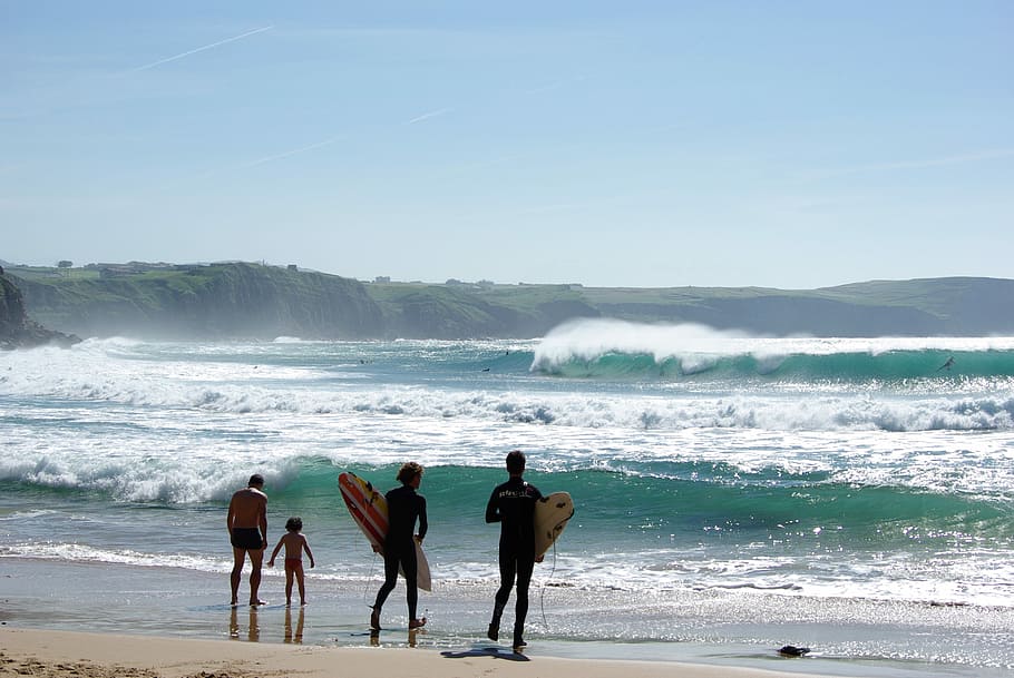 Surf, Travel, Spain, sea, beach, wave, leisure activity, vacations HD wallpaper