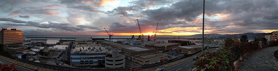 Genoa, Sunset, Landscape, cloud - sky, nature, no people, outdoors HD wallpaper