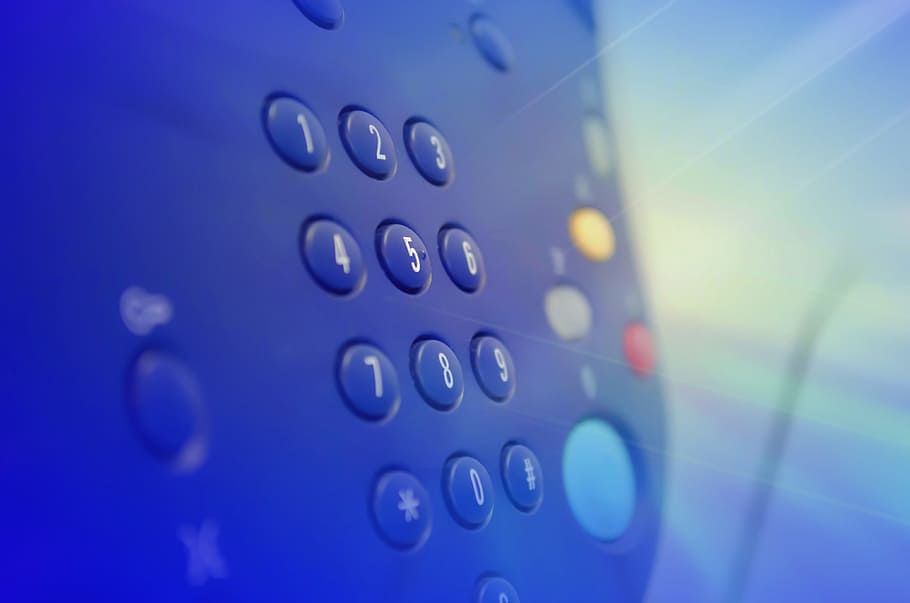 close-up photo of telephone buttons, printing, printer icon, printing press, HD wallpaper