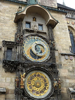 town hall, prague, clock, facade, astronomical, czech republic HD wallpaper