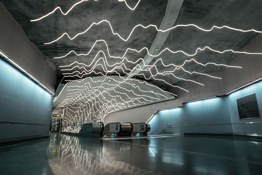 gray and white building interior, architecture, underground HD wallpaper