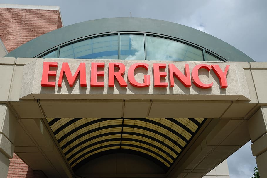 Emergency entrance, hospital, emergency room, sign, medical, health