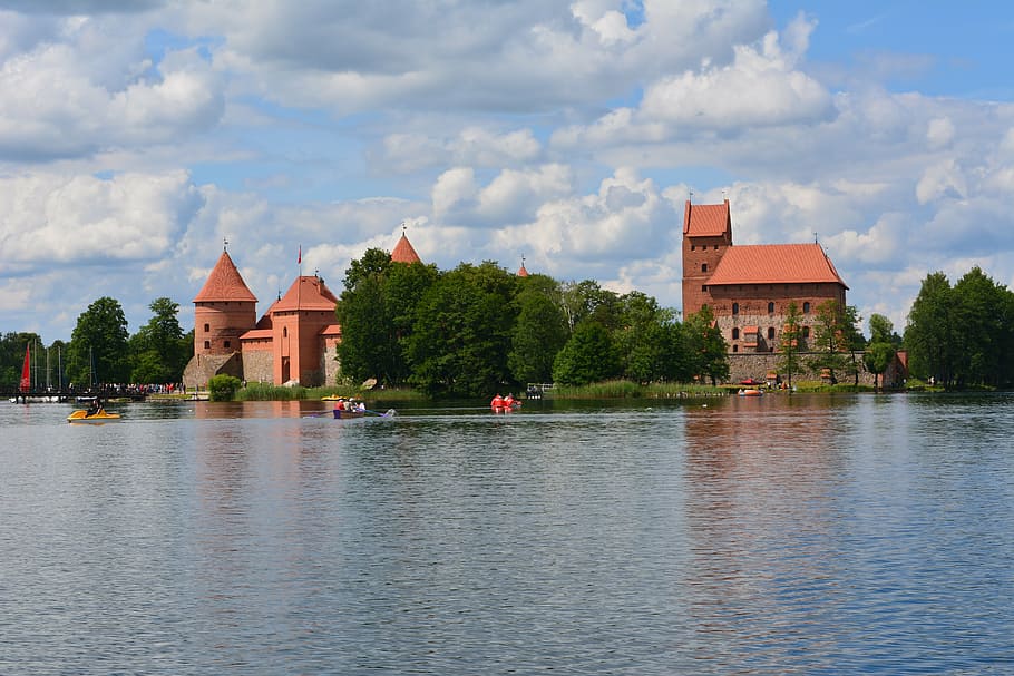 trakai, lithuania, castle, medieval, historical, tower, galve HD wallpaper