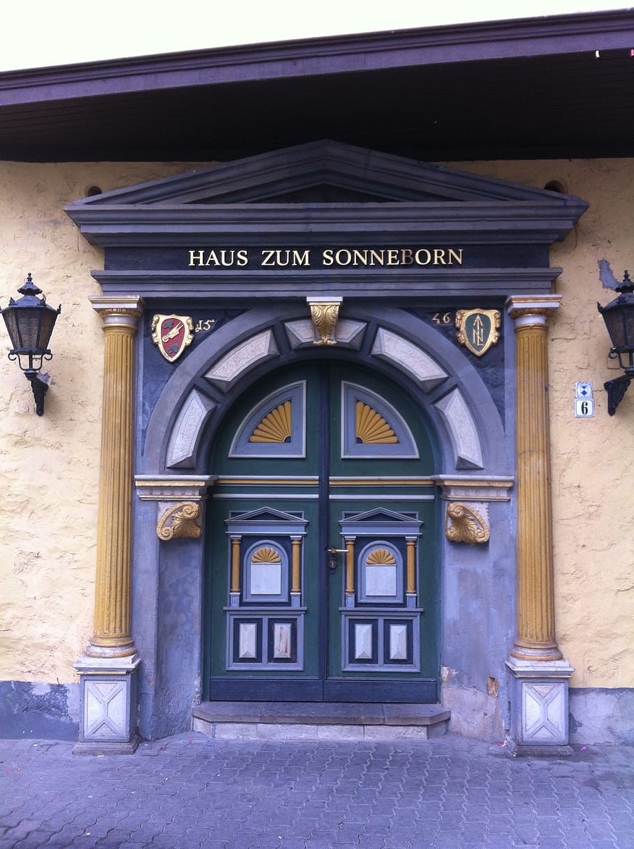 portal, house entrance, goal, erfurt, to the sonneborn, historically, HD wallpaper