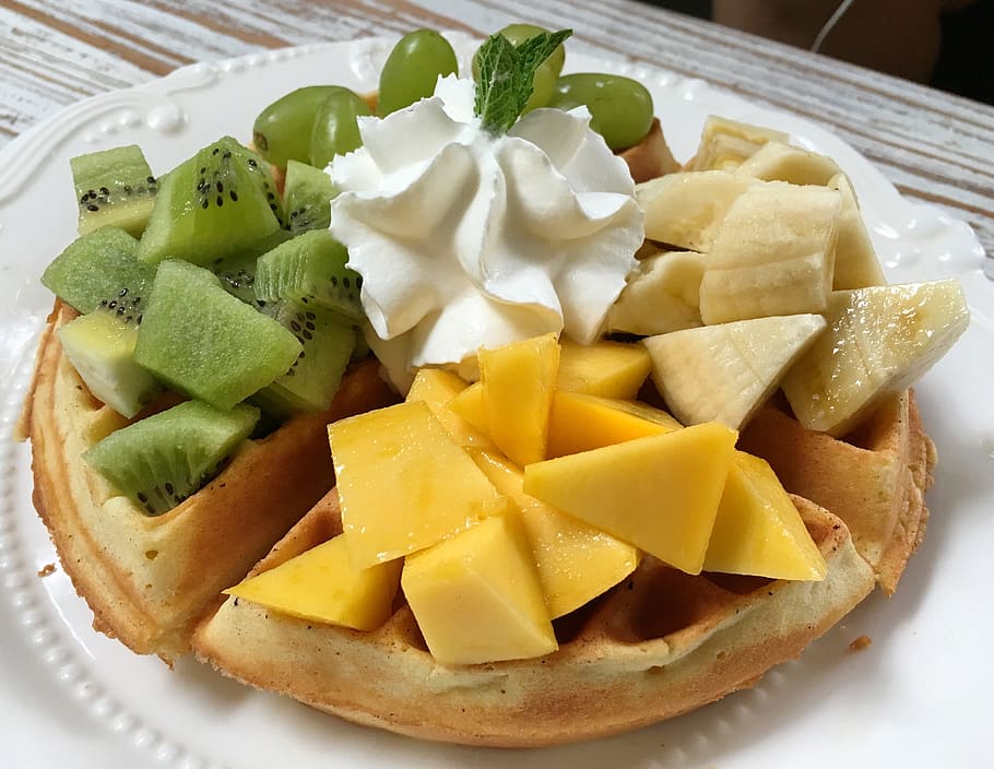Afternoon Tea, Waffles, Fruit, food, food And Drink, no People HD wallpaper