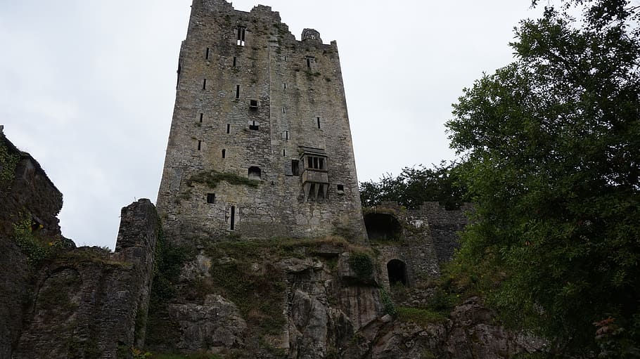 Worm View of Concrete Structure, ancient, architecture, blarney castle, HD wallpaper