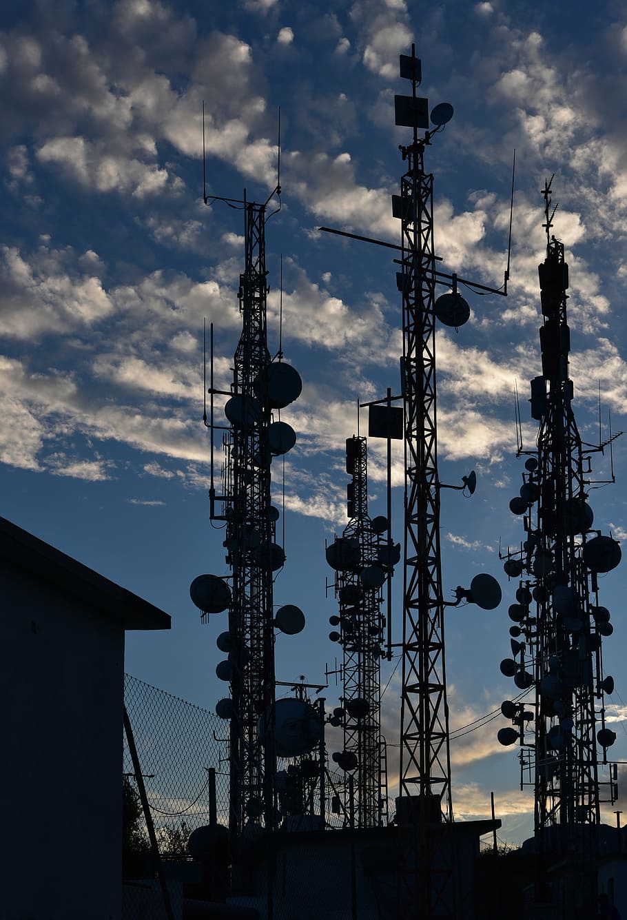 torres, communications, sky, clouds, repeater, wave, structure HD wallpaper
