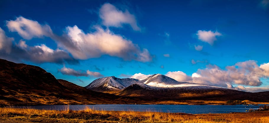 Person Showing Mountain Landscape, clouds, country, daylight HD wallpaper