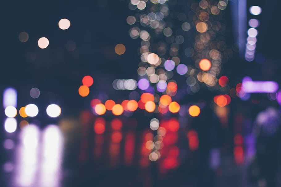 light bokeh, lights, blurred, color, lanterns, illumination HD wallpaper