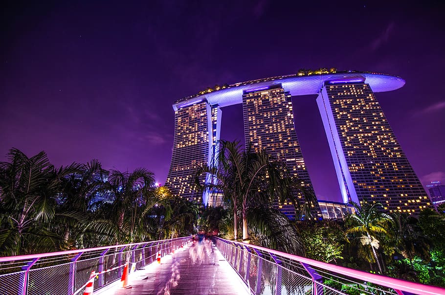 Marina Bay Sands, Singapore, marina bay of singapore, skyline, HD wallpaper