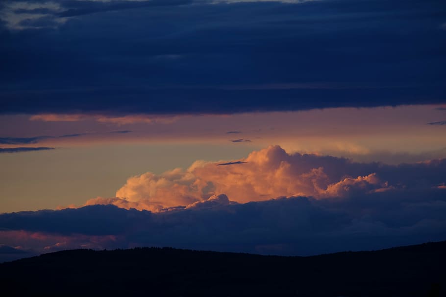 clouds, cloudscape, sky, dark clouds, mood, landscape, white HD wallpaper