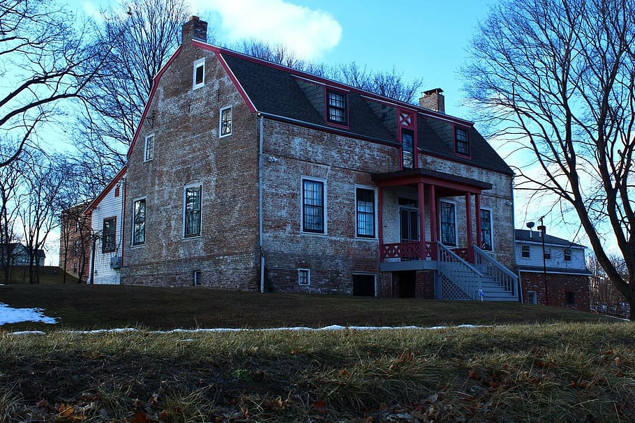 van schaick, mansion, colonial, architecture, building exterior HD wallpaper