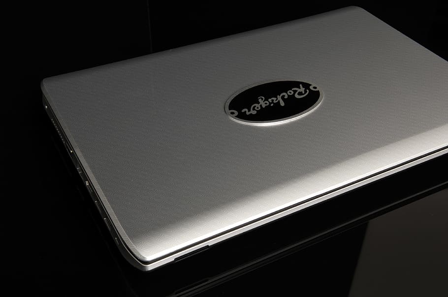 laptop, notebook, computer, studio shot, no people, black background HD wallpaper