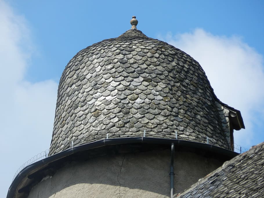 roofing, slate, round, former, bell, built structure, low angle view HD wallpaper
