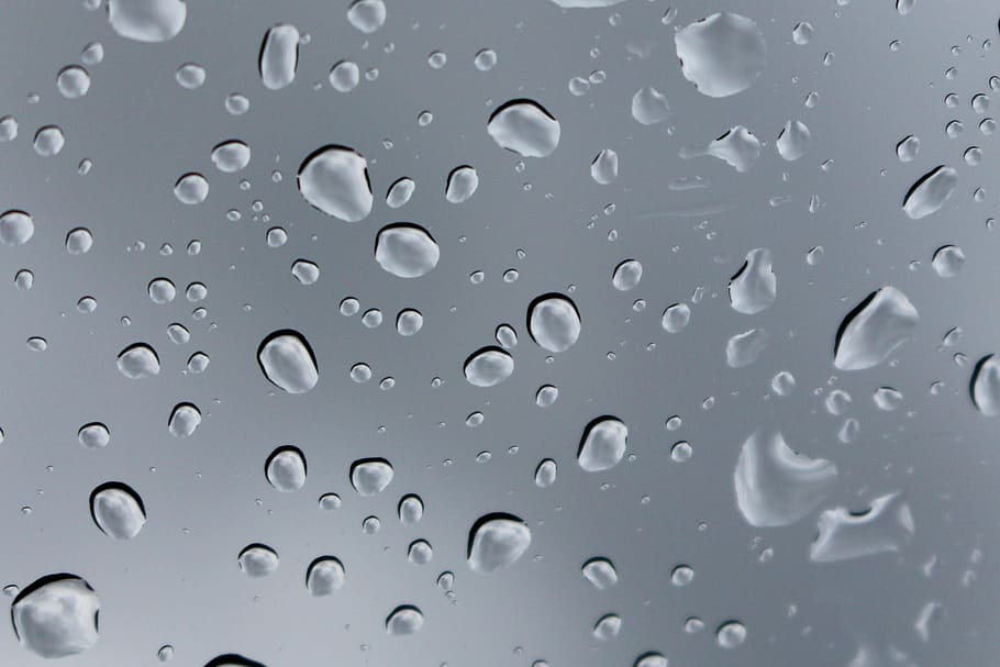 raindrops, wet, liquid, macro, droplet, window, water, glass - material HD wallpaper