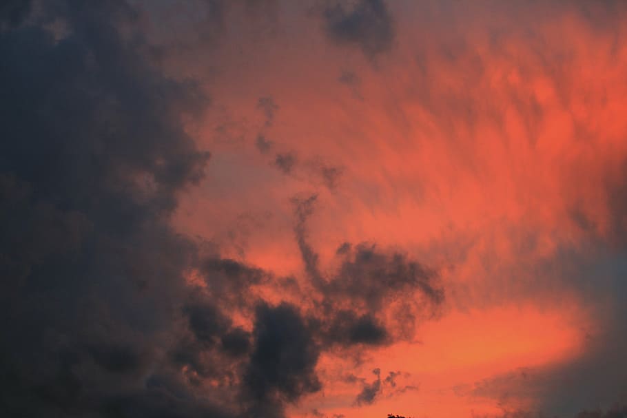 sky, sunset, clouds, rosy, dark, glowing, cloud - sky, beauty in nature HD wallpaper
