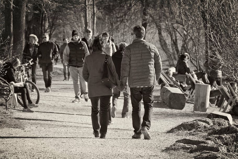 personal, away, walk, out, go, human, spring, together, pair HD wallpaper