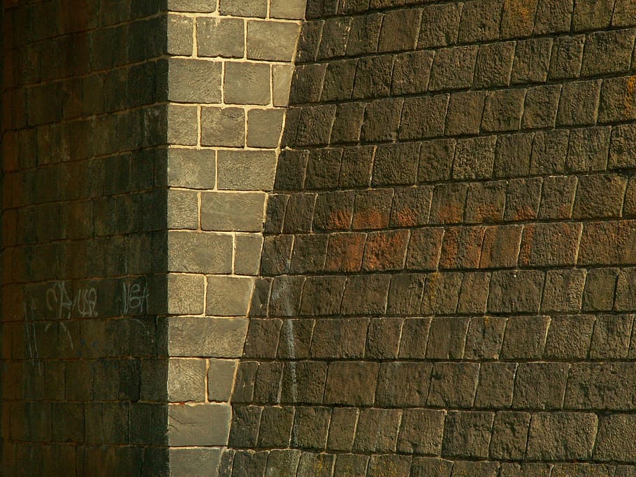 Wall, Stone, Sun, Lines, Concrete, brick, backgrounds, brick Wall HD wallpaper