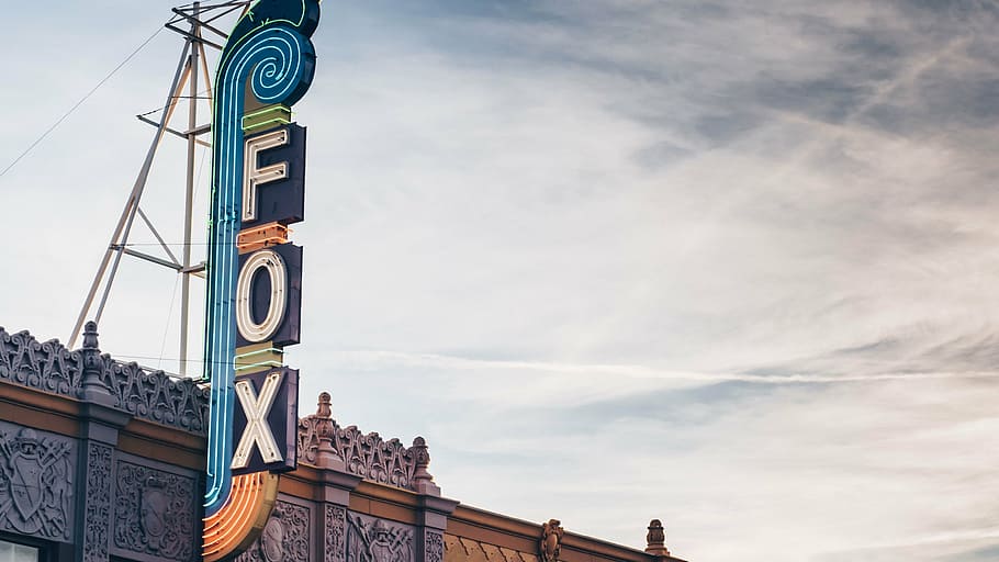 Fox signage on concrete surface, architecture, building, infrastructure HD wallpaper