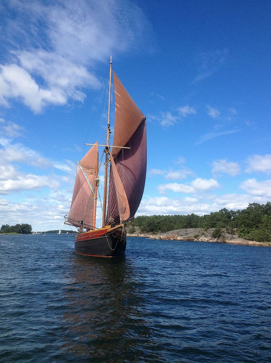 ship, sailing, sailboat, archipelago, the stockholm archipelago, HD wallpaper